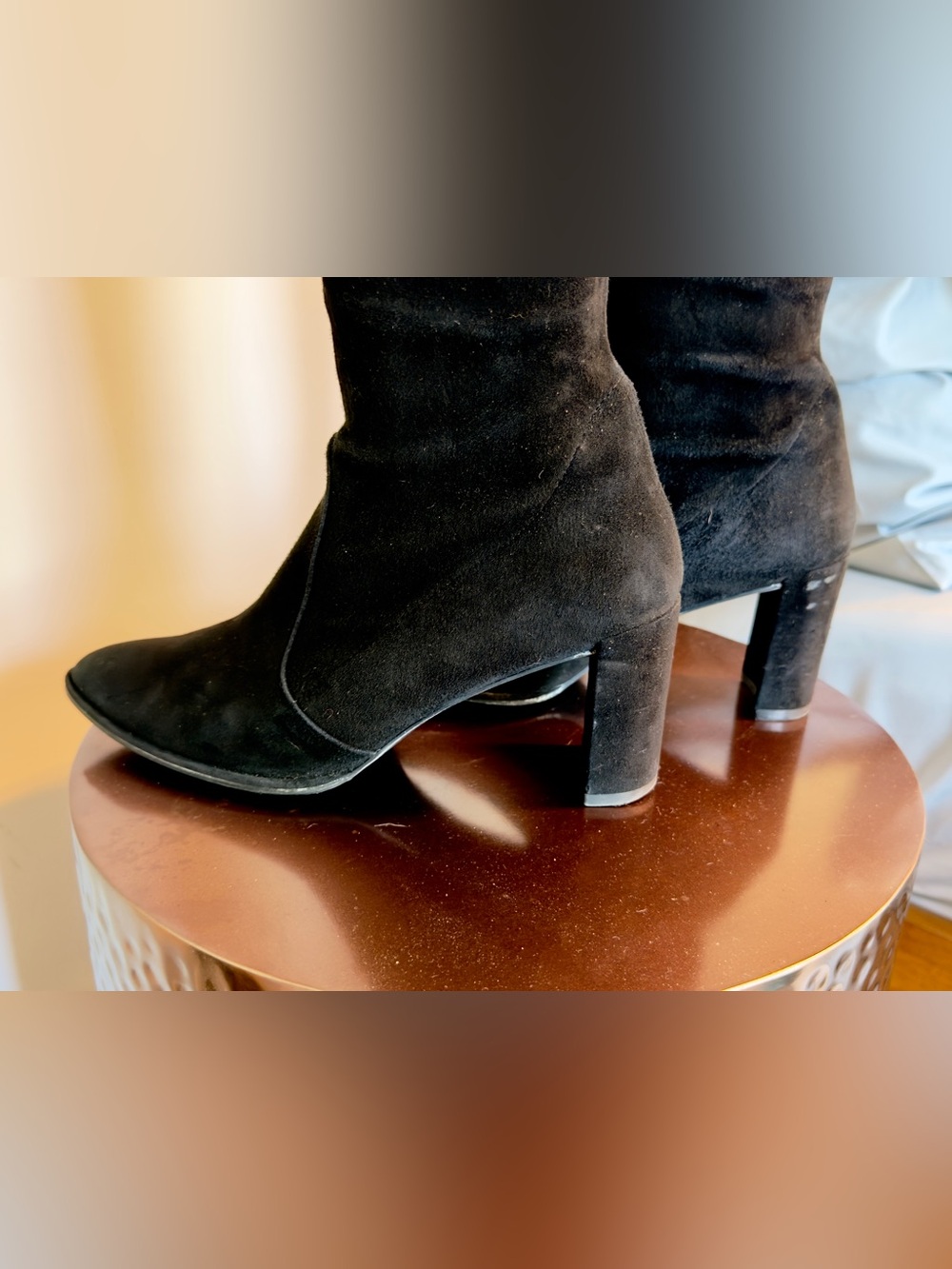 Stuart Weitzman Black Over-the-Knee Suede Boots - Picture 10 of 15